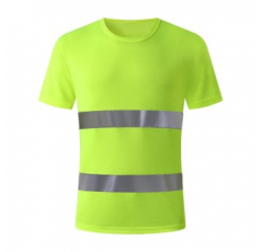 이중 라인 반팔 티셔츠 단체 반사띠