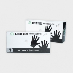 그린리빙 식품용 니트릴장갑 100매 블랙 S사이즈