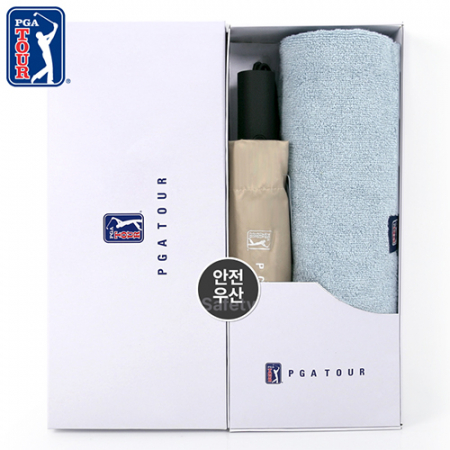 PGA 3단 완전자동 암막 세이프티 우양산+200g코마사타올세트 #2