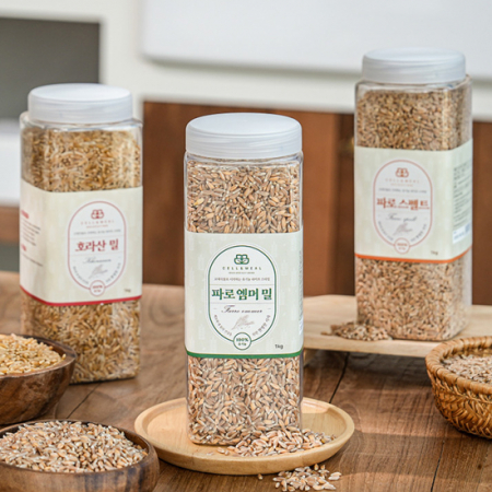 4+1 셀앤밀 선물세트 파로(엠머밀,스펠트밀) 호라산밀 1kgx3개 저당 고대곡물 파로밥 #5