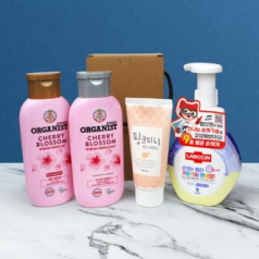 LG 오가니스트 샴푸+컨디셔너+랩신 핸드워시+과일나라 핑크피치 핸드크림