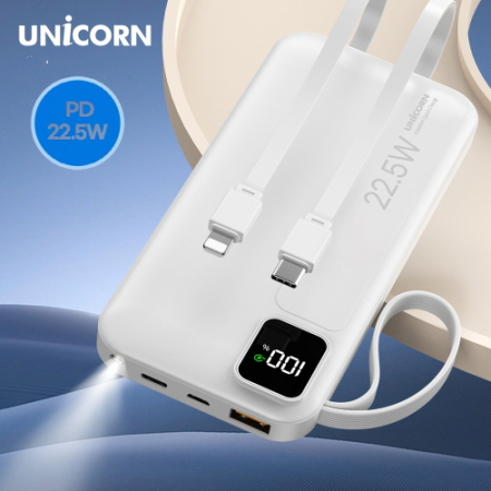 유니콘 PB-10KM 대용량 C타입+8핀 일체형 PD22.5W PD3.0 QC3.0 초고속 충전 10000mAh 보조배터리 #4