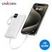 작은이미지: 유니콘 PB-10KM 대용량 C타입+8핀 일체형 PD22.5W PD3.0 QC3.0 초고속 충전 10000mAh 보조배터리 #5