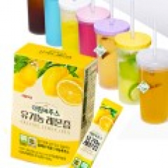 레몬즙 + 빨대텀블러 1+1 서울우유 레몬즙100% 14포,반투명 빨대텀블러500