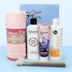 금연홍보 피에르가르뎅 타올 샴푸 치약 칫솔 6종