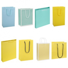 하늘 노랑 옐로우 칼라 종이 쇼핑백