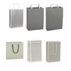 그레이 회색 종이 쇼핑백