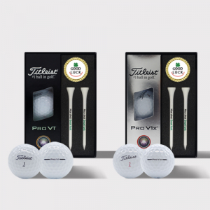 타이틀리스트 PRO V1/V1X 3구 나무티+볼마커 골프선물세트 맞춤제작