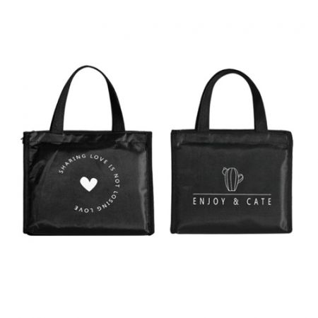 블랙 보온 보냉백 선인장 하트 ㅡ 소형 #3