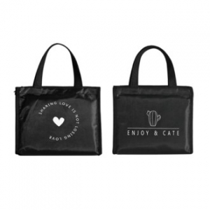 블랙 보온 보냉백 선인장 하트 ㅡ 소형