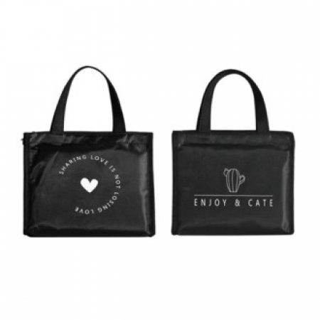 블랙 보온 보냉백 선인장 하트 ㅡ 소형 #2