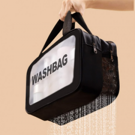 다양한 대용량 더블 망사 워시백 중형, 대형 파우치 비치백 물빠짐 생활방수 수영장 헬스장 캠핑장 목욕탕 여행 #2