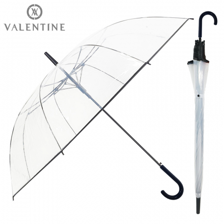 발렌타인 포에 70x8 자동 투명 바이어스 곡자 비닐 장우산 #2