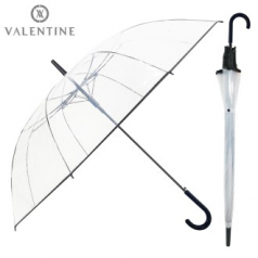 발렌타인 포에 70x8 자동 투명 바이어스 곡자 비닐 장우산