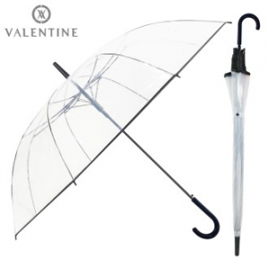 발렌타인 포에 70x8 자동 투명 바이어스 곡자 비닐 장우산
