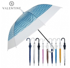 발렌타인 포에 60x8 자동 FRP 물결 투명 비닐 곡자 장우산
