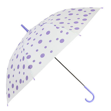 발렌타인 POE 55x8 자동 반투명 비닐 땡땡이 곡자 장우산 #5
