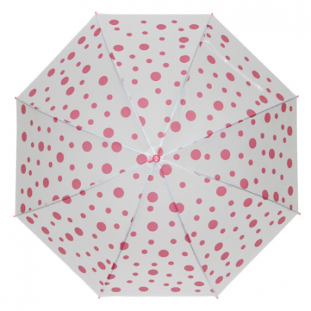 발렌타인 POE 55x8 자동 반투명 비닐 땡땡이 곡자 장우산 #6