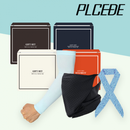 플씨드 귀걸이형 프리미엄 패턴 체크 멀티스카프 + 아쿠아 쿨토시 + 물방울 쿨 스카프 3종 세트 #3