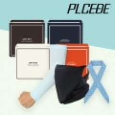 플씨드 귀걸이형 프리미엄 패턴 체크 멀티스카프 + 아쿠아 쿨토시 + 물방울 쿨 스카프 3종 세트