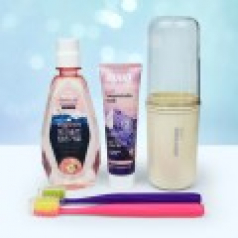 LG핑크솔트 가글320ml + 2080 핑크솔트치약 120g + 양치컵 + 부케가르니 미세모칫솔 2개