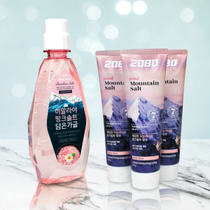 LG 생활건강 핑크솔트  가글 320ml + 2080 핑크솔트 치약 120g 3개