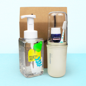 순샘 맨손 설거지 포밍 500ml + 2080 핑크솔트 치약 120g + 크리오 미세모 칫솔