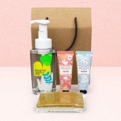 순샘 맨손설거지 포밍 500ml + 부케가르니 핸드크림 2개 +  친환경 코코넛 수세미