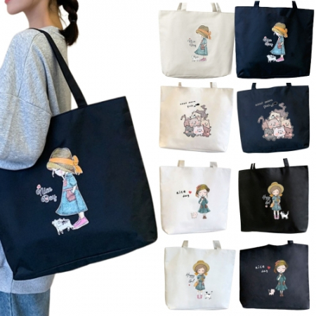 데일리 에코백 캔버스 지퍼 에코백 장바구니 숄더 쇼퍼백 #3