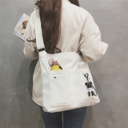 곰 키링 데일리 에코백 캔버스 가방 #4