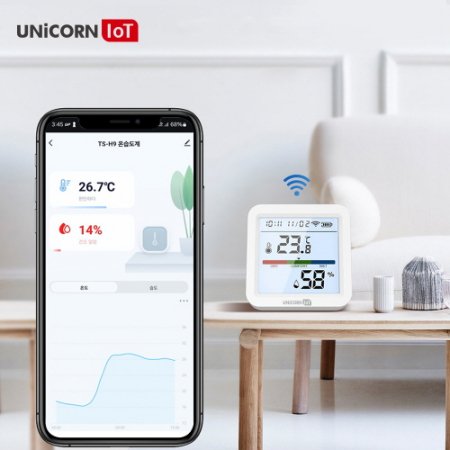 유니콘IOT TS-H9 스마트 온습도계 WIFI 무선 LCD 온습도 센서 알림 기능 #4