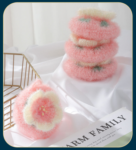 벚꽃 수세미 아크릴 수세미 #4