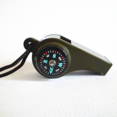 등산 캠핑 다기능 호루라기 카키 온도계 나침반 생존키트 마H19