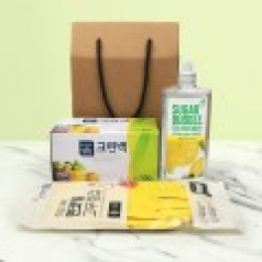 크린백 위생백 300매+슈가버블 주방세제+면코팅고무장갑