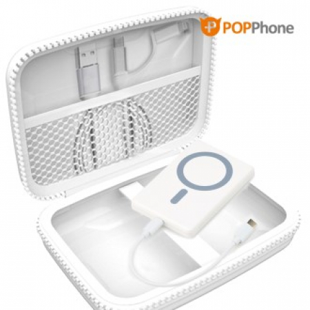 팝폰 초고속충전4in1릴타입 60w초슬림 유/무선 맥세이프 멀티충전 여행용파우치 선물세트CS45-4 #2