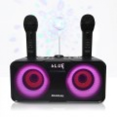 파인큐브 블루투스 듀얼마이크 휴대용 노래방기기 블루 아이 + usb형 미니 미러볼