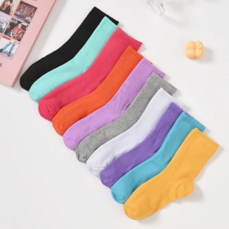 컬러 골지 무지양말 여성양말 #3