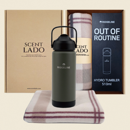 센트라도 패턴담요+릿지라인 하이드로텀블러 510ml 세트 #4