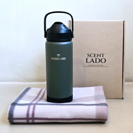 센트라도 패턴담요+릿지라인 하이드로텀블러 510ml 세트 #3