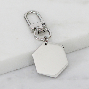 써지컬스틸 육각형 펜던트 주문제작 각인 키링 네임텍 열쇠고리 H형