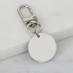 써지컬스틸 원형 펜던트 주문제작 각인 키링 네임텍 열쇠고리 H형
