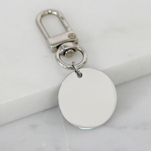 써지컬스틸 원형 펜던트 주문제작 각인 키링 네임텍 열쇠고리 H형