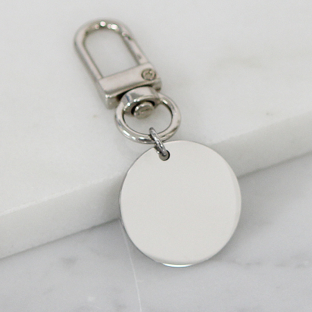 써지컬스틸 원형 펜던트 주문제작 각인 키링 네임텍 열쇠고리 H형