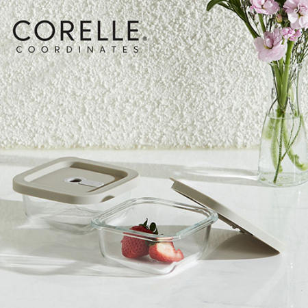 코렐 코디네이츠 실리콘 유리 밀폐용기 정사각형 2종 #2