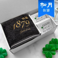 [송월타월] 행운 응원 대박 선물세트A (1879 골프1+클로버비누2)