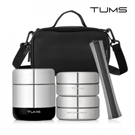 텀스 올 스텐 보온도시락 세트 6P (300+200+200ml+젓가락+젓가락케이스+가방) #2