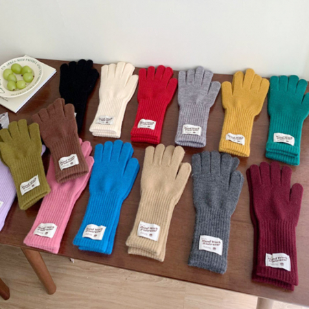 W009 핑거홀 터치 롱 장갑 손가락 무지 니트장갑 #2