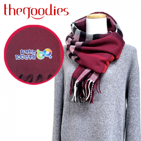 내맘대로 부분인쇄하는 국산 체크 머플러 (와인) #3