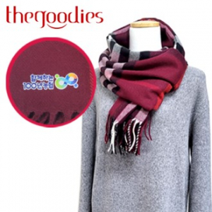 내맘대로 부분인쇄하는 국산 체크 머플러 (와인)