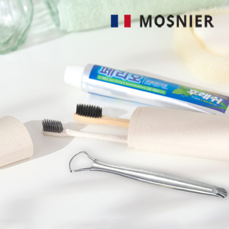 모스니에 생분해칫솔+대나무칫솔+혀클리너+치약150g+생분해케이스(대)세트 #3
